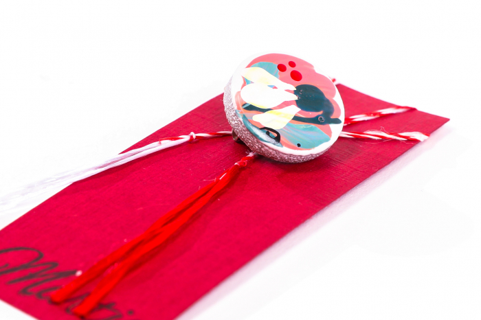 Martisor din ceramica pictat manual cu un ghiocel [3]