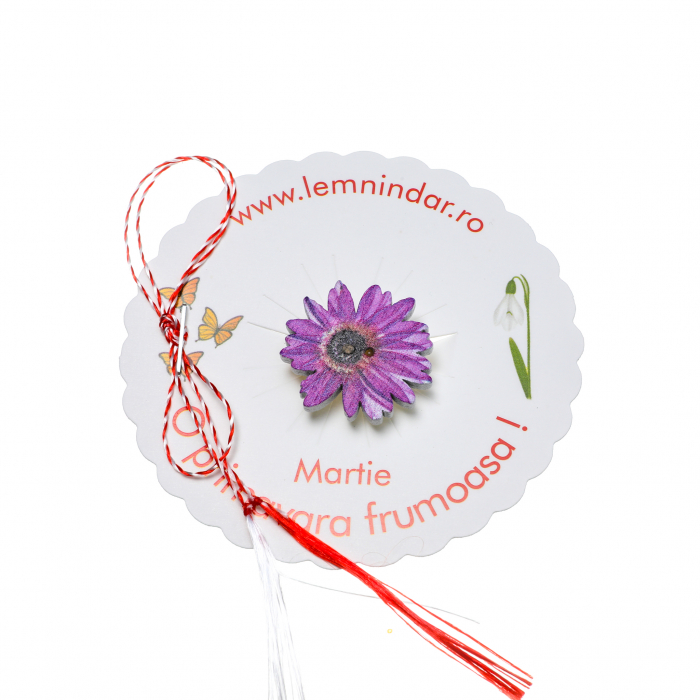 Martisor-brosa cu o margareta mov inchis [2]