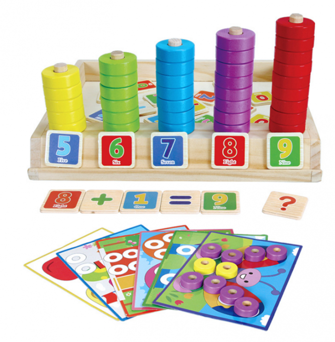 Numaratoare din lemn 3 in 1 - Joc Montessori [3]