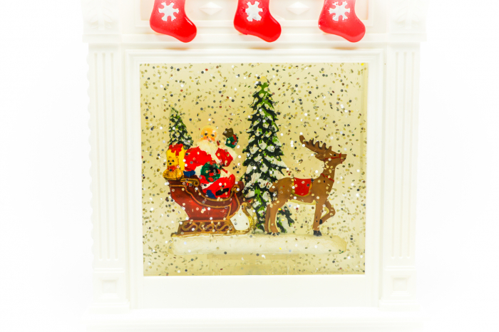 Ornament semineu care lumineaza cu sania lui Mos Craciun [4]