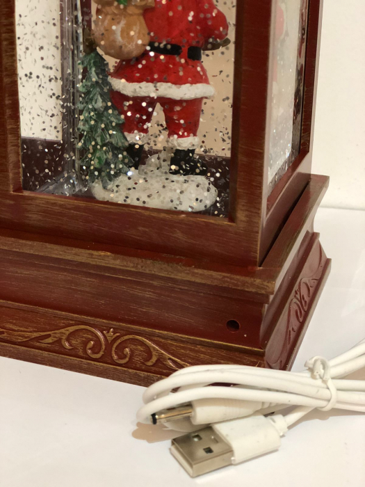 Ornament tip felinar care lumineaza cu mos si brad [4]