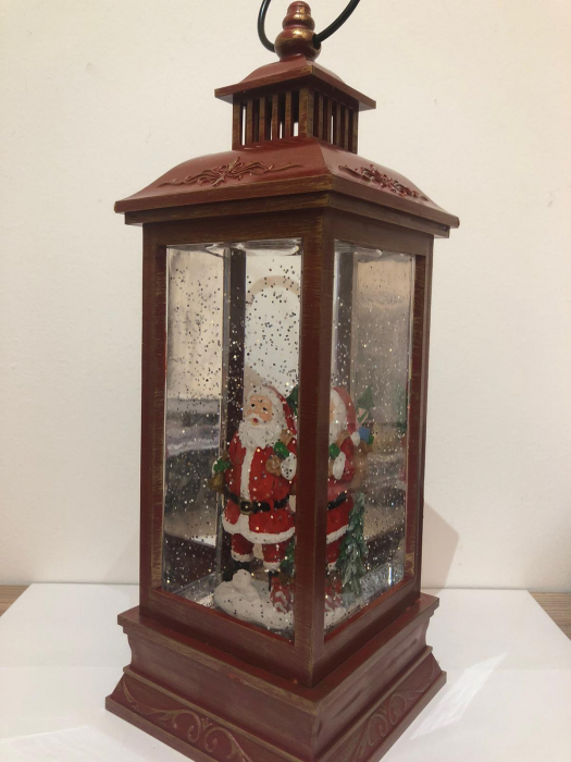 Ornament tip felinar care lumineaza cu mos si brad [3]