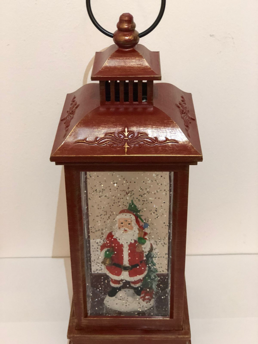 Ornament tip felinar care lumineaza cu mos si brad [2]