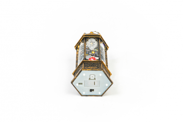 Ornament tip felinar care lumineaza cu om de zapada cu palarie [4]