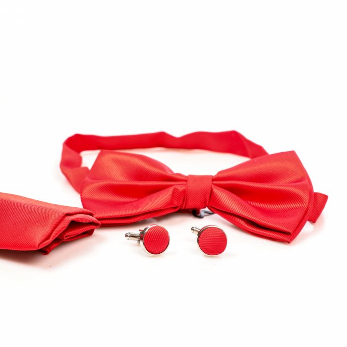 Papion rosu cu butoni si batista [6]