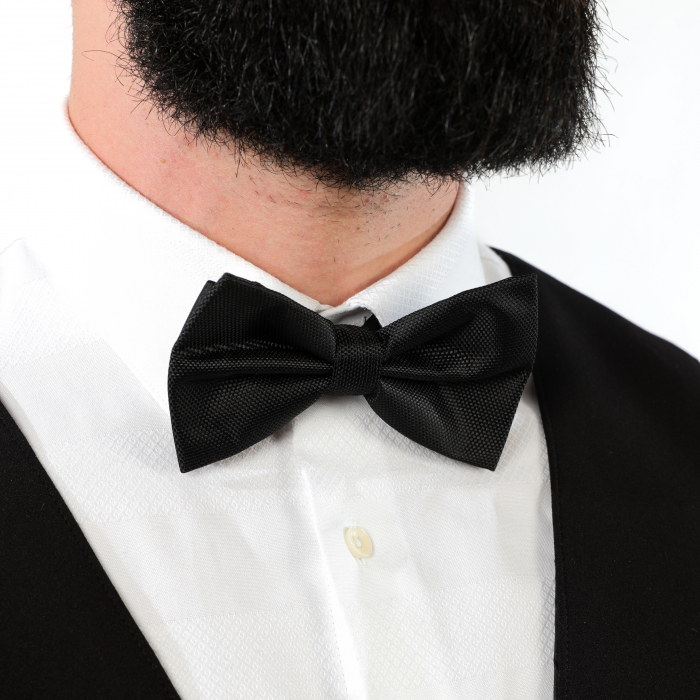 Papion negru cu butoni si batista [10]