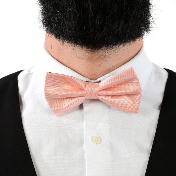 Papion culoare somon cu butoni si batista [9]