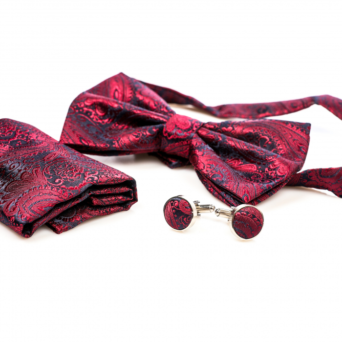 Papion visiniu cu butoni si batista [5]