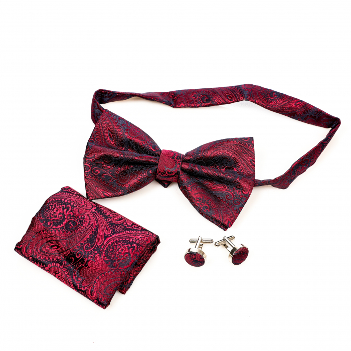 Papion visiniu cu butoni si batista [4]