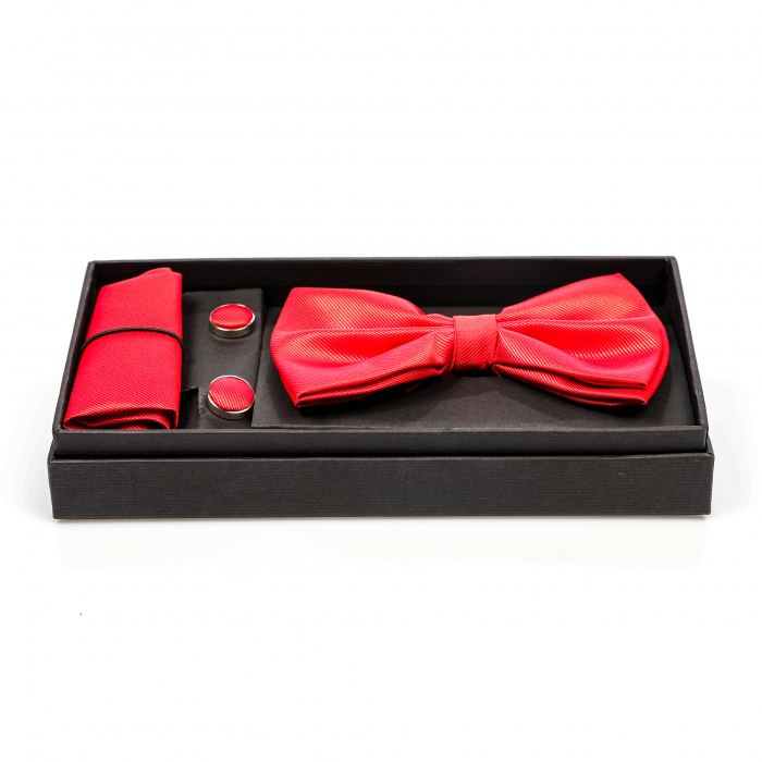 Papion rosu cu butoni si batista [2]