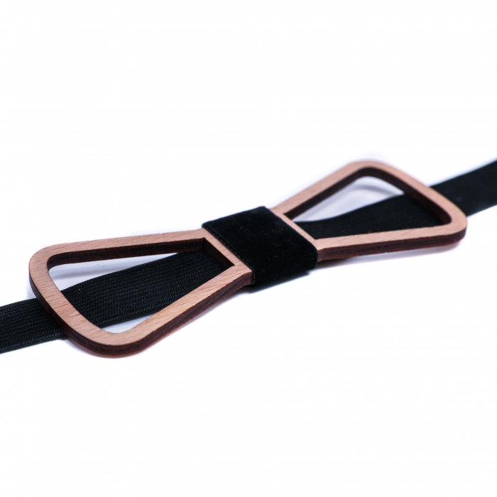 Papion din lemn model contur rotunjt - natur [3]