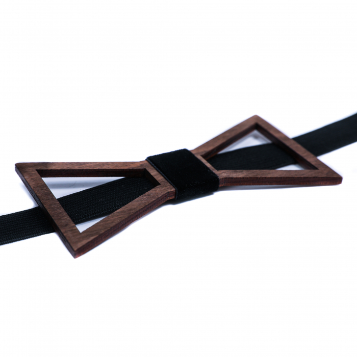 Papion din lemn model contur triunghiular - natur [3]