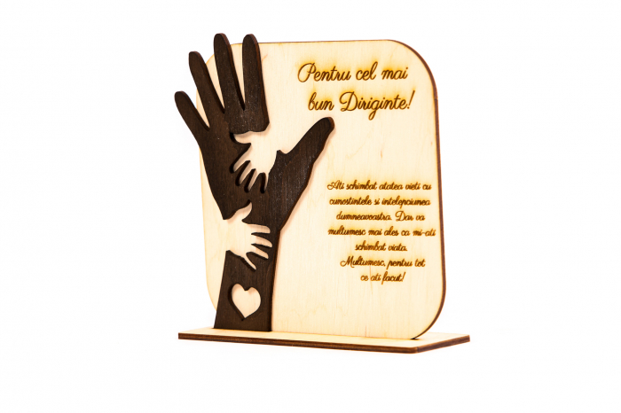 Placheta personalizata din lemn cu maini- Pentru cel mai bun Diriginte! [2]