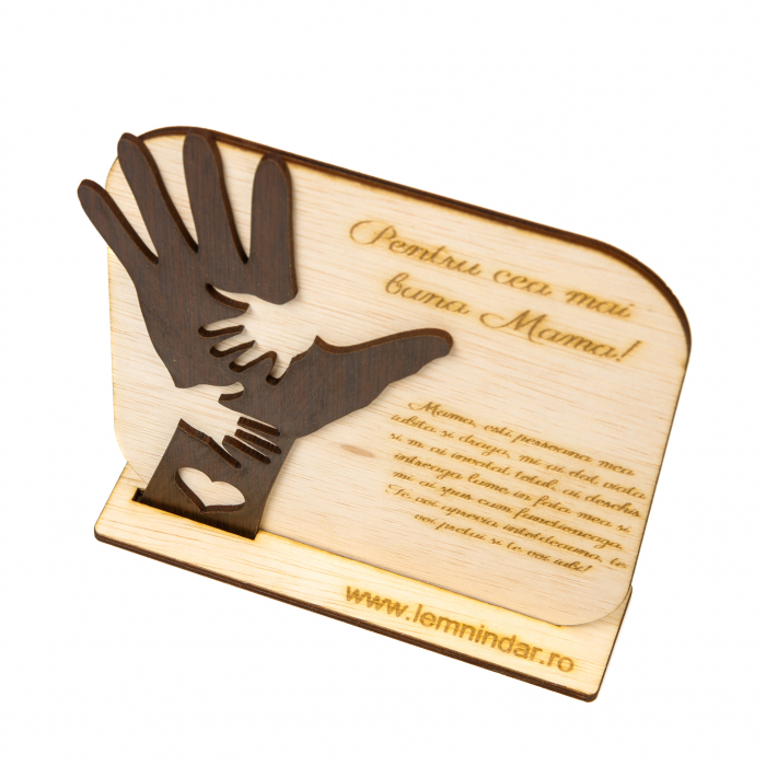 Placheta personalizata din lemn cu maini- Pentru cea mai buna Mama! [3]