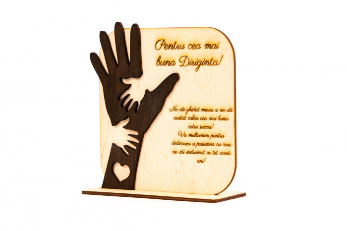 Placheta personalizata din lemn cu maini- Pentru cea mai buna Diriginta! [2]