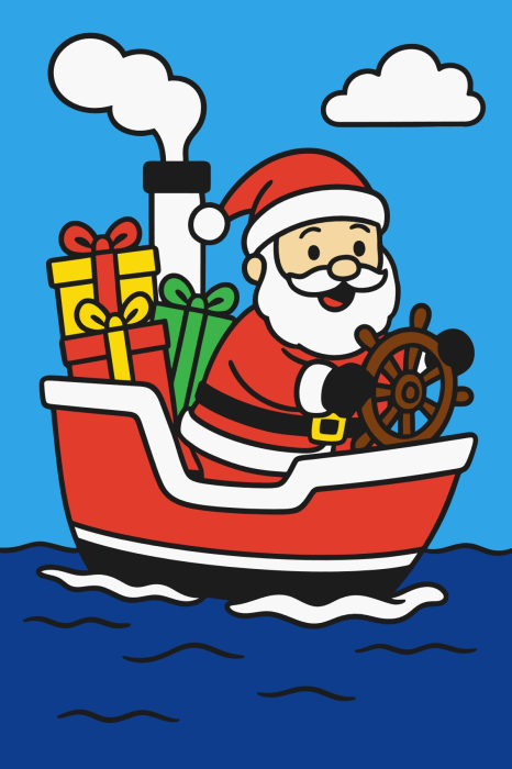 Plansa cu nisip colorat -Cu Nava magică a lui Moș Crăciun [1]