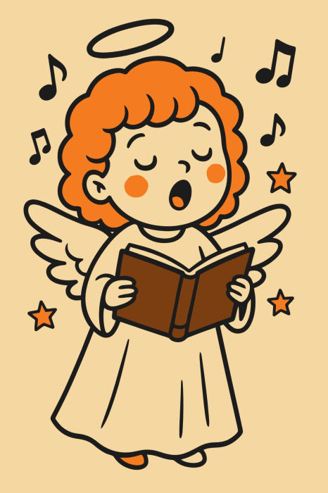 Plansa cu nisip colorat - Cu un ingeras care canta [1]