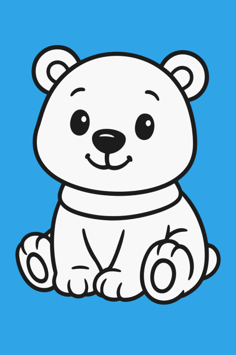 Plansa cu nisip colorat - Cu un urs polar [1]