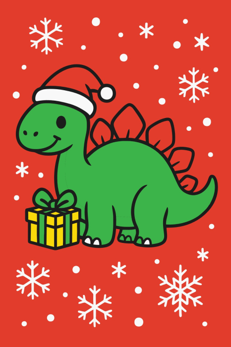 Plansa cu nisip colorat - Cu un dinozaur model de craciun [1]