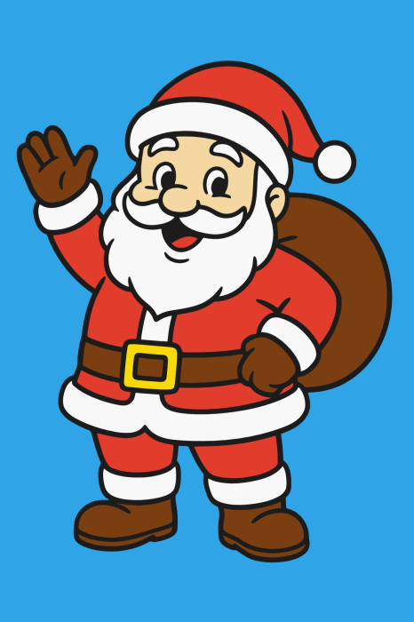 Plansa cu nisip colorat - Mos Craciun cu sac maro [1]