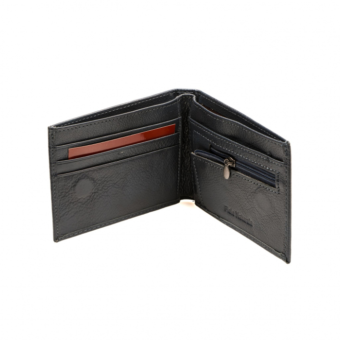 Portofel piele naturala pentru barbati cu inchidere pe magnet- albastru inchis [3]