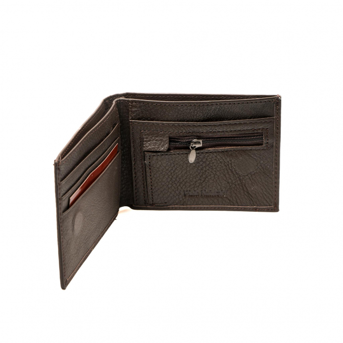 Portofel piele naturala pentru barbati cu inchidere pe magnet- maro inchis [5]