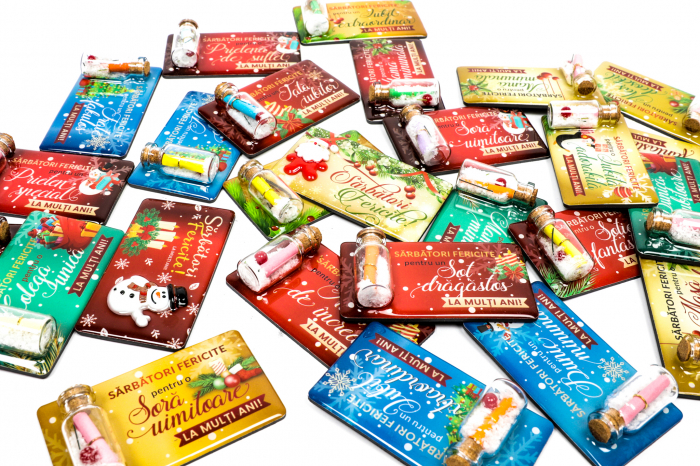 Magnet de Craciun albastru cu mesaj - Tata iubitor [5]