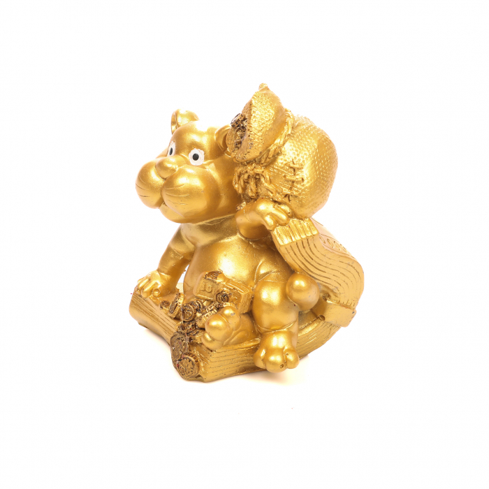 Pusculita Feng Shui Tigru dragut cu sac de bani pentru monede [3]