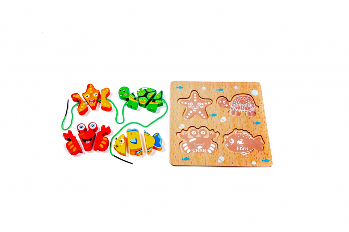 Puzzle din lemn cu animale - jucarii Montessori [2]