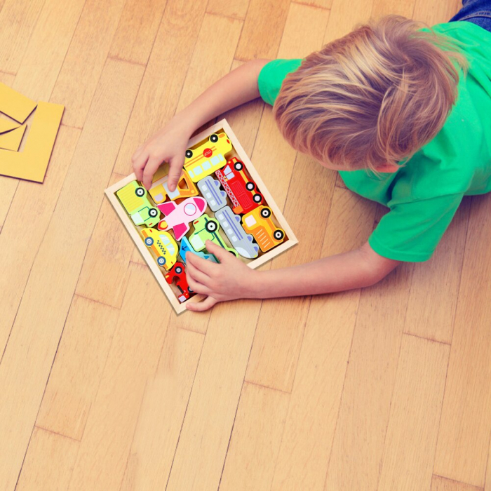 Puzzle cognitiv lemn - masinute [5]