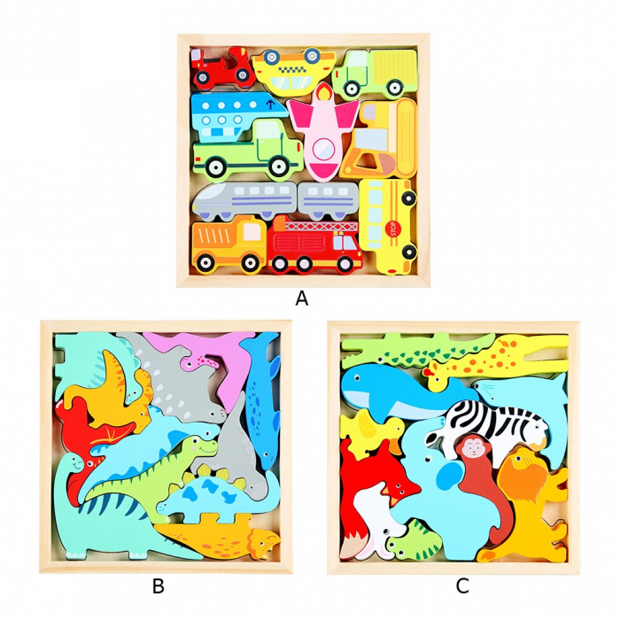 Puzzle cognitiv lemn - masinute [6]