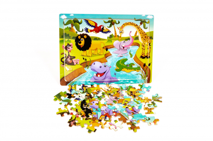 Puzzle din lemn cu animale - jucarii Montessori [3]