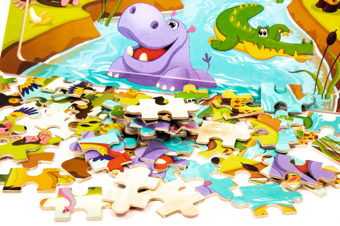 Puzzle din lemn cu animale - jucarii Montessori [2]