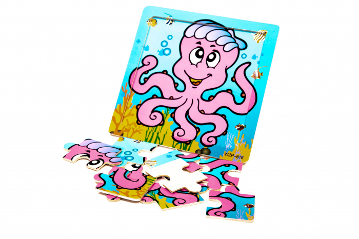 Puzzle din lemn cu animale - jucarii Montessori [2]