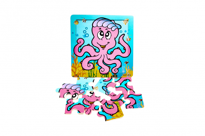 Puzzle din lemn cu animale - jucarii Montessori [3]