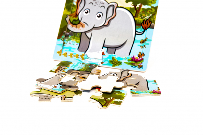 Puzzle din lemn cu animale - jucarii Montessori [2]