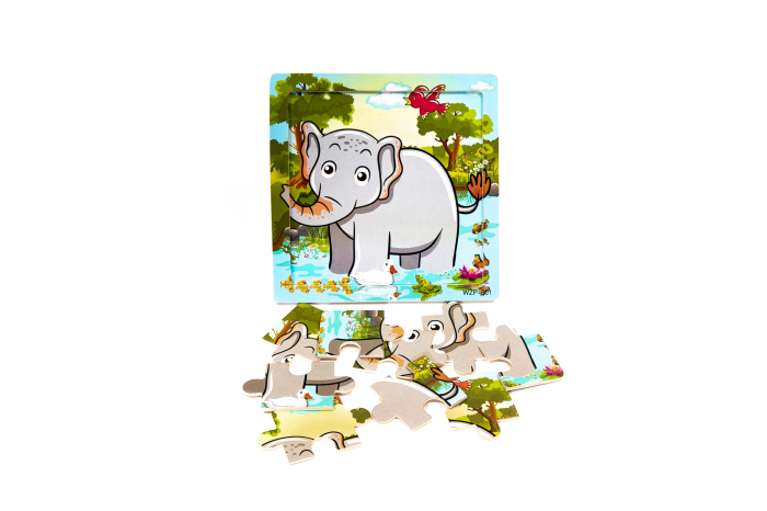 Puzzle din lemn cu animale - jucarii Montessori [3]