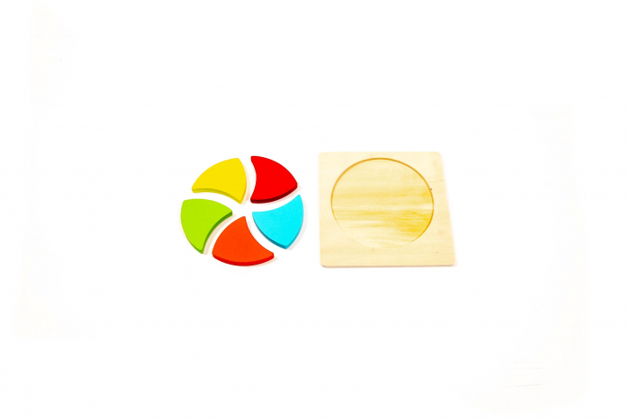 Puzzle din lemn cu forme geometrice - jucarii Montessori [2]