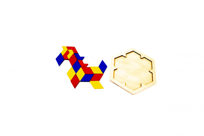 Puzzle din lemn cu forme geometrice - jucarii Montessori [2]