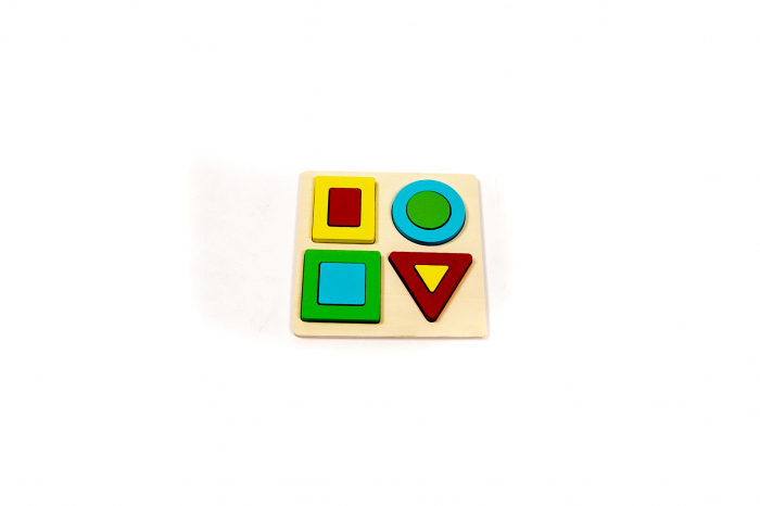 Puzzle din lemn cu forme geometrice - jucarii Montessori