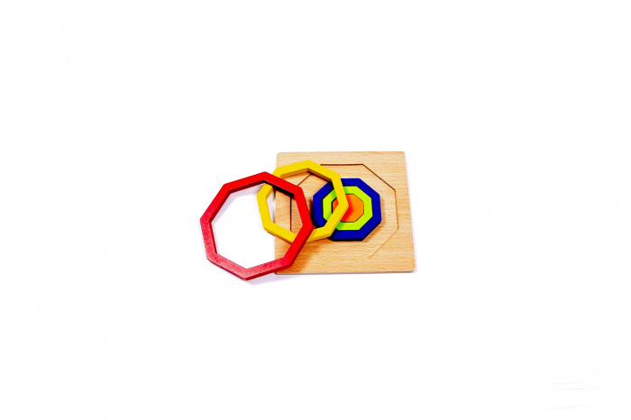 Puzzle din lemn cu forme geometrice - jucarii Montessori [2]