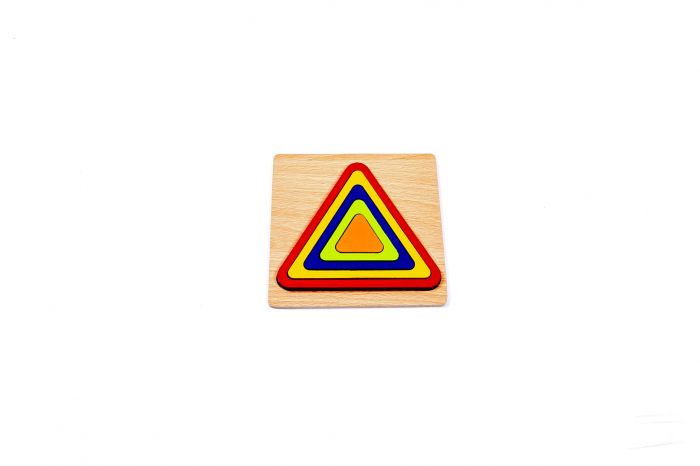 Puzzle din lemn cu forme geometrice - jucarii Montessori