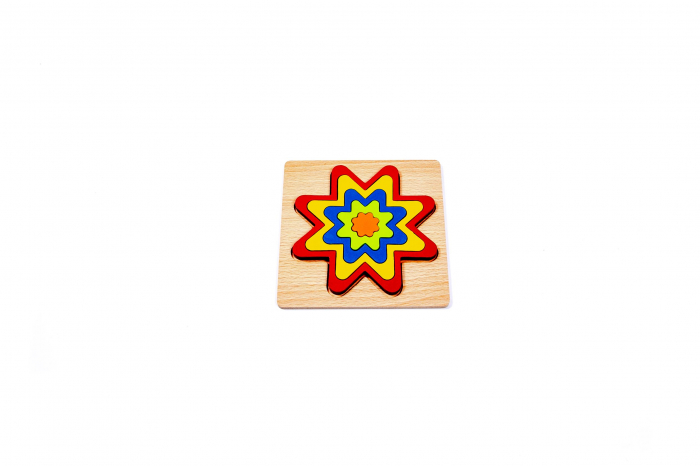 Puzzle din lemn cu forme - jucarii Montessori