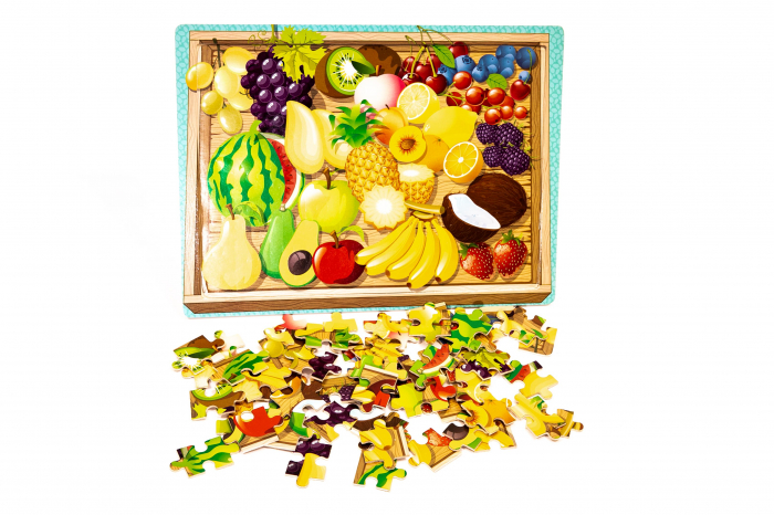 Puzzle din lemn cu fructe si legume- jucarii Montessori [2]