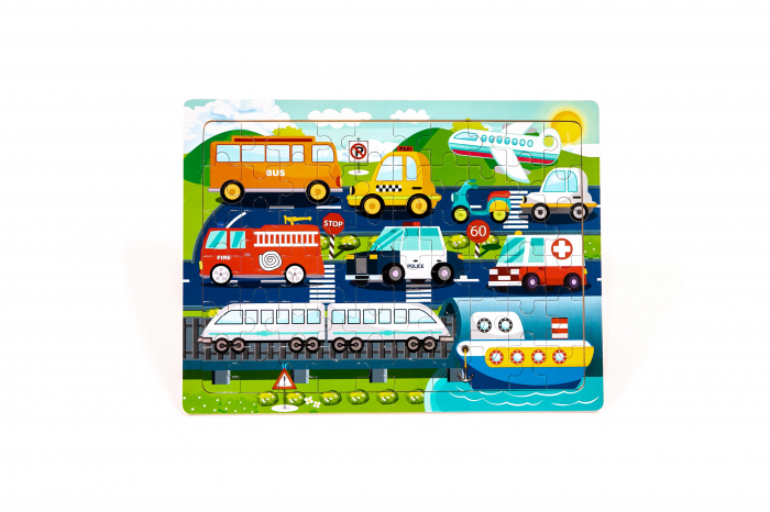 Puzzle din lemn cu masini - jucarii Montessori [3]