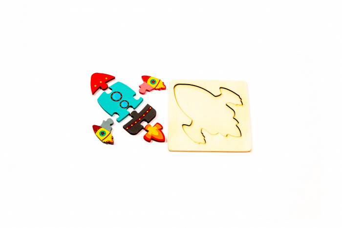 Puzzle din lemn cu racheta - jucarii Montessori [3]