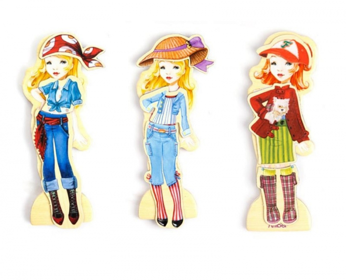 Puzzle inteligent magnetic - imbraca modelele - din lemn [5]