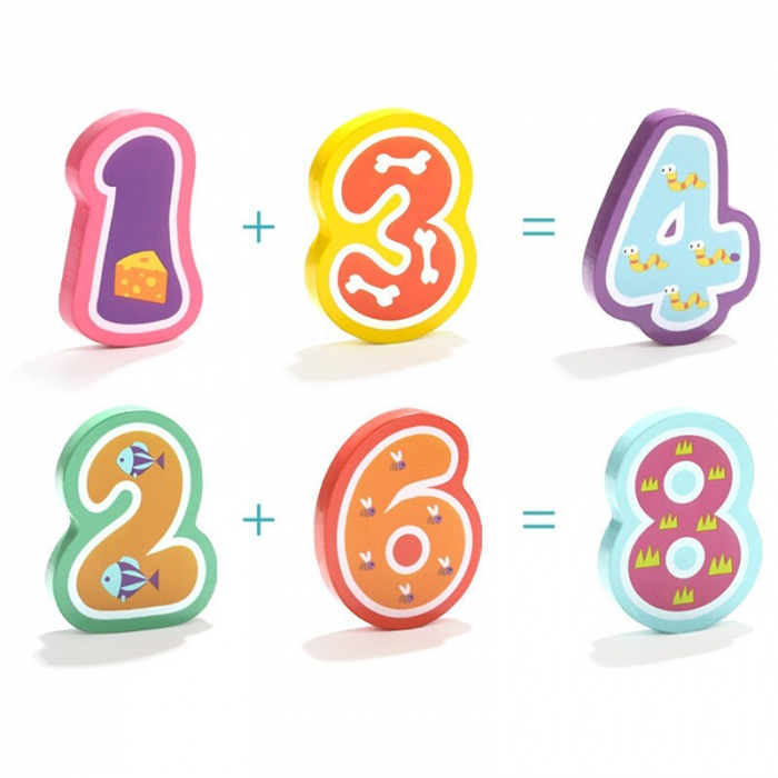 Puzzle educational cu cifre si animale din lemn [5]