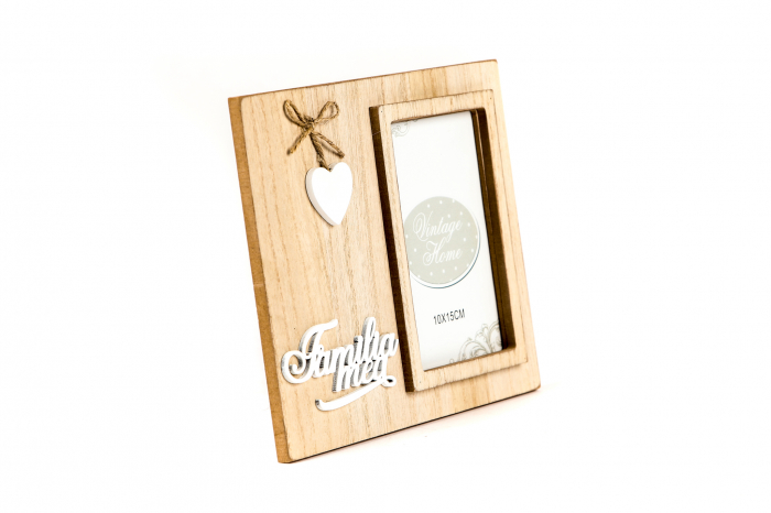 Rama foto din lemn cu inimioara "Familia mea" [2]