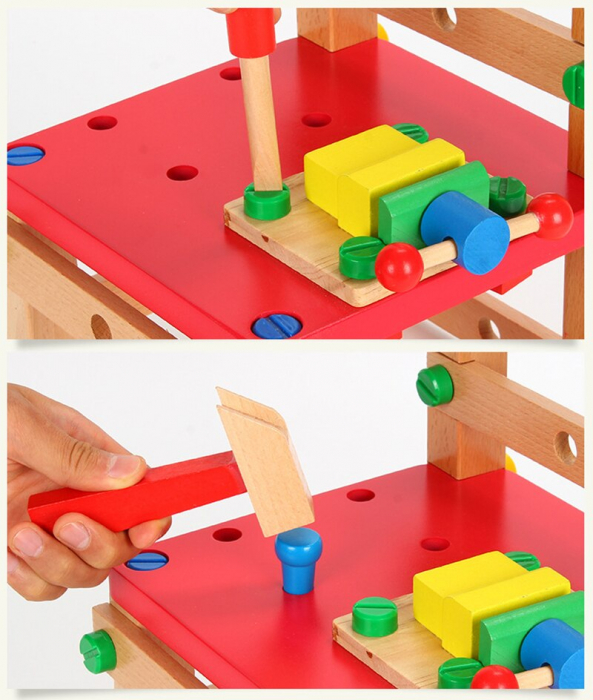 Set scaun de lucru cu unelte din lemn [4]